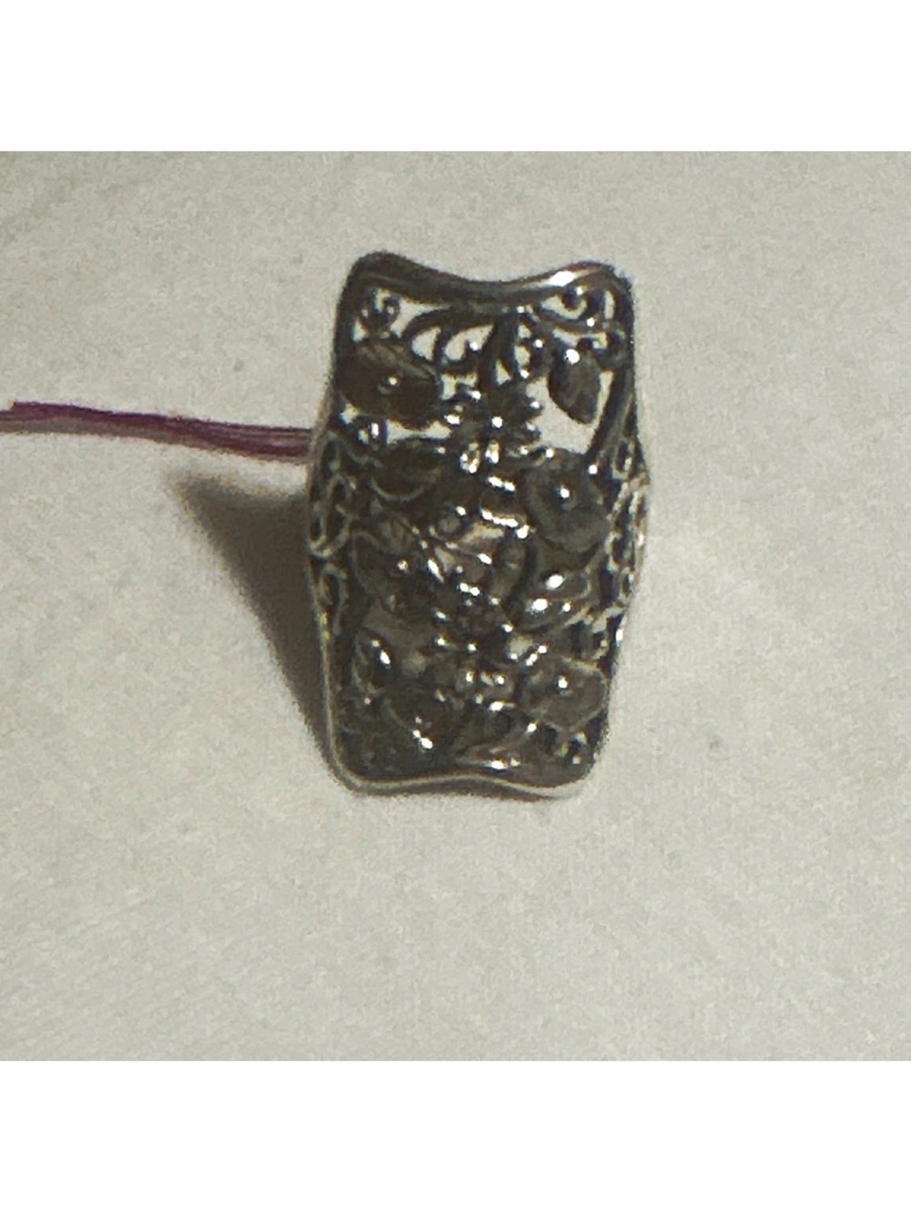 Sterling 925 Silver Filigree Floral Statement Ring - Women Accessories size 6